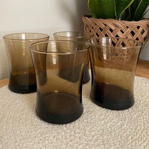 Anchor Hocking Linden Mocha Brown Drinking Glasses